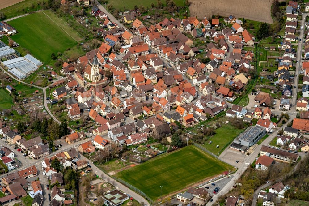 Luftaufnahme Lienzingen - Dorf - Ansicht in Lienzingen im Bundesland Baden-Württemberg, Deutschland