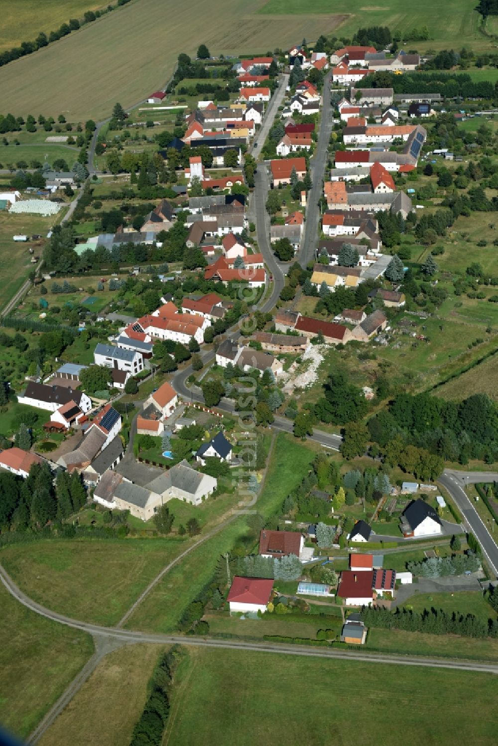 Luftbild Melpitz - Dorf - Ansicht von Melpitz im Bundesland Sachsen