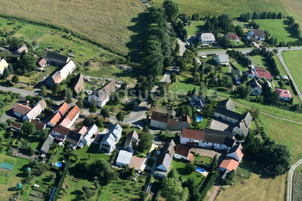 Luftaufnahme Melpitz - Dorf - Ansicht von Melpitz im Bundesland Sachsen