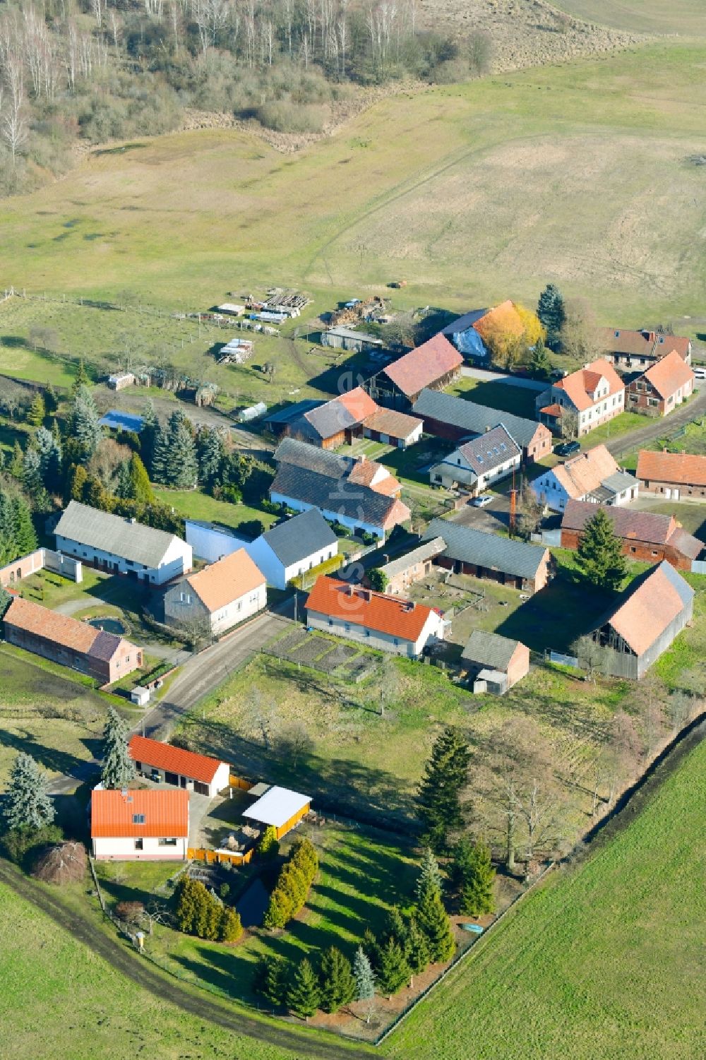 Luftbild Münchhofe - Dorf - Ansicht in Münchhofe im Bundesland Brandenburg, Deutschland
