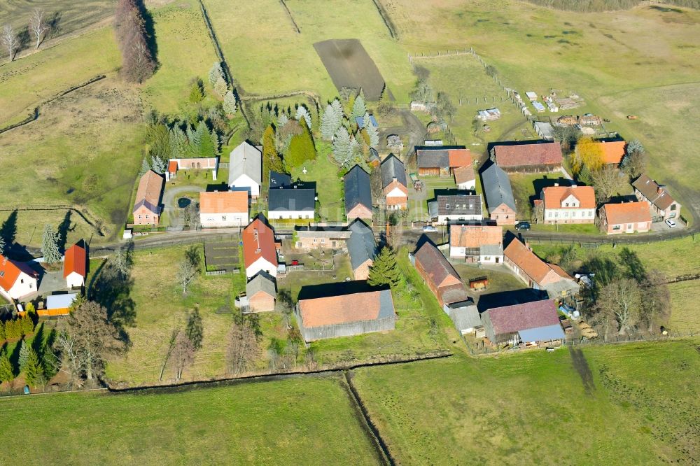 Luftaufnahme Münchhofe - Dorf - Ansicht in Münchhofe im Bundesland Brandenburg, Deutschland