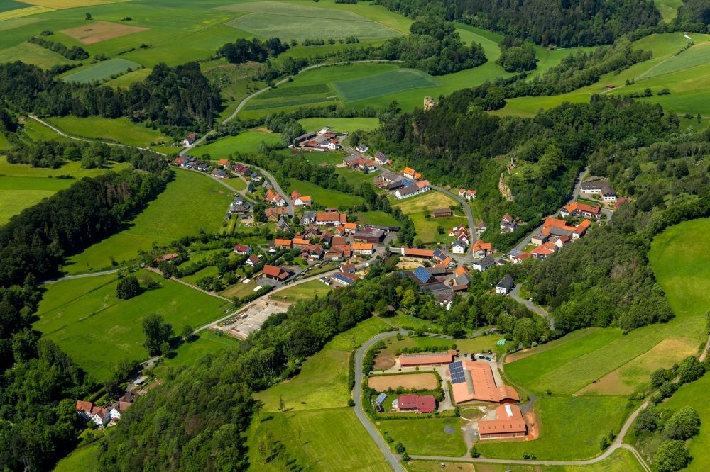 Ober-Werbe von oben - Dorf - Ansicht in Ober-Werbe im Bundesland Hessen, Deutschland