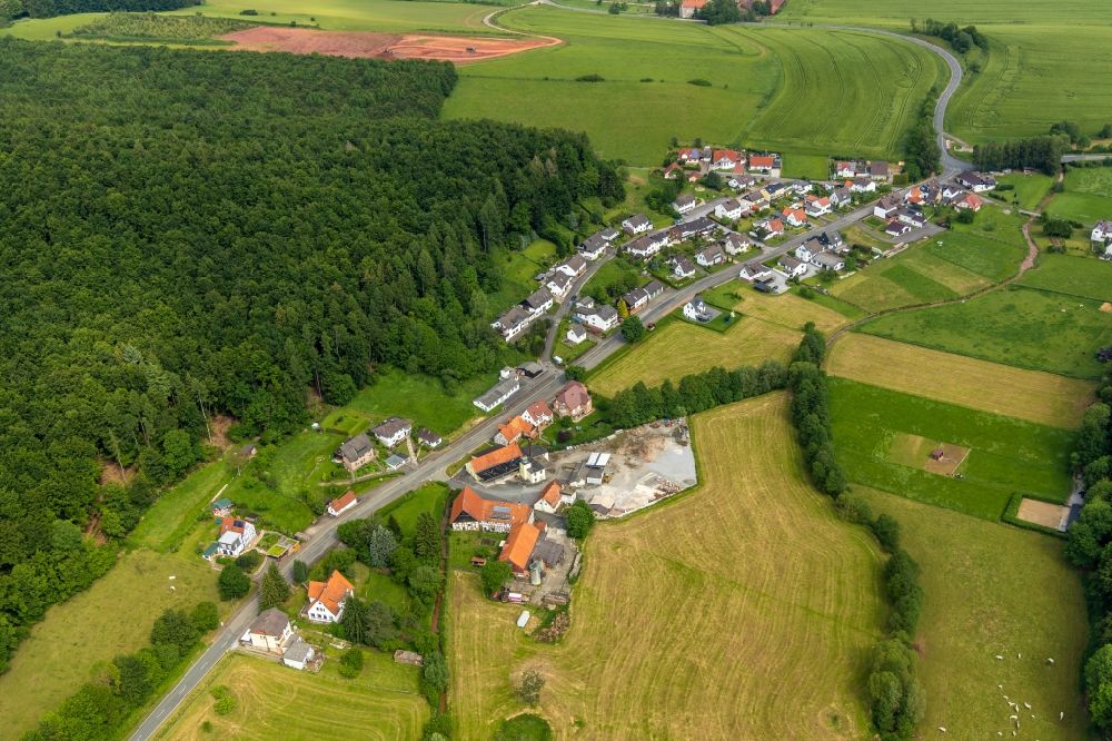 Luftaufnahme Orpethal - Dorf - Ansicht in Orpethal im Bundesland Hessen, Deutschland