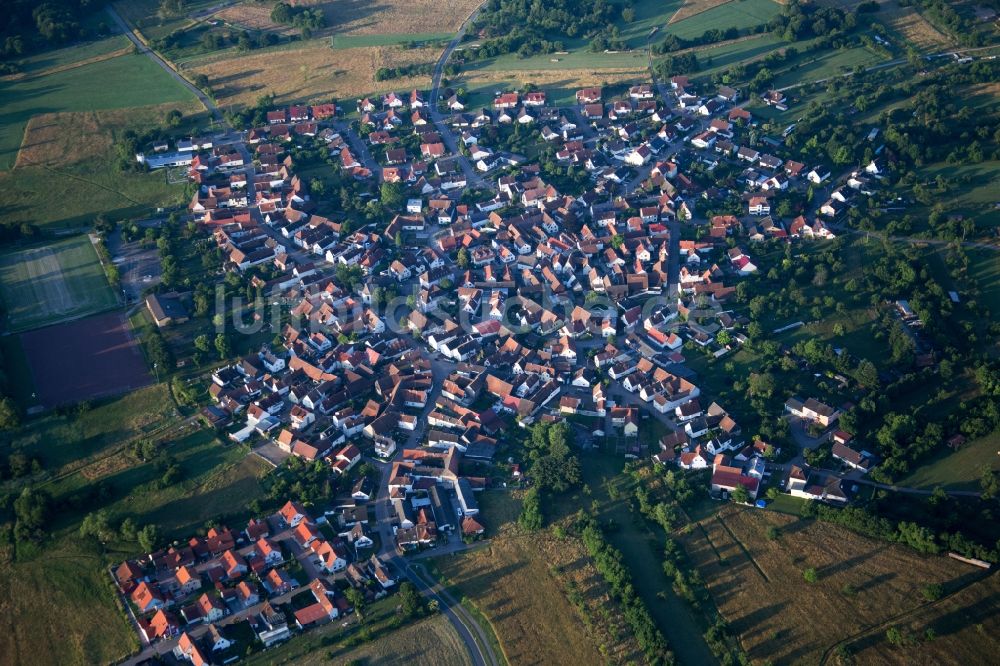 Luftbild Wörth am Rhein - Dorf - Ansicht im Ortsteil Büchelberg in Wörth am Rhein im Bundesland Rheinland-Pfalz