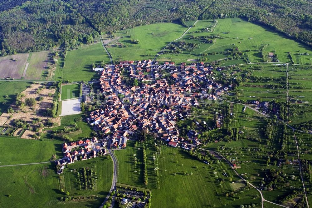 Luftaufnahme Wörth am Rhein - Dorf - Ansicht im Ortsteil Büchelberg in Wörth am Rhein im Bundesland Rheinland-Pfalz