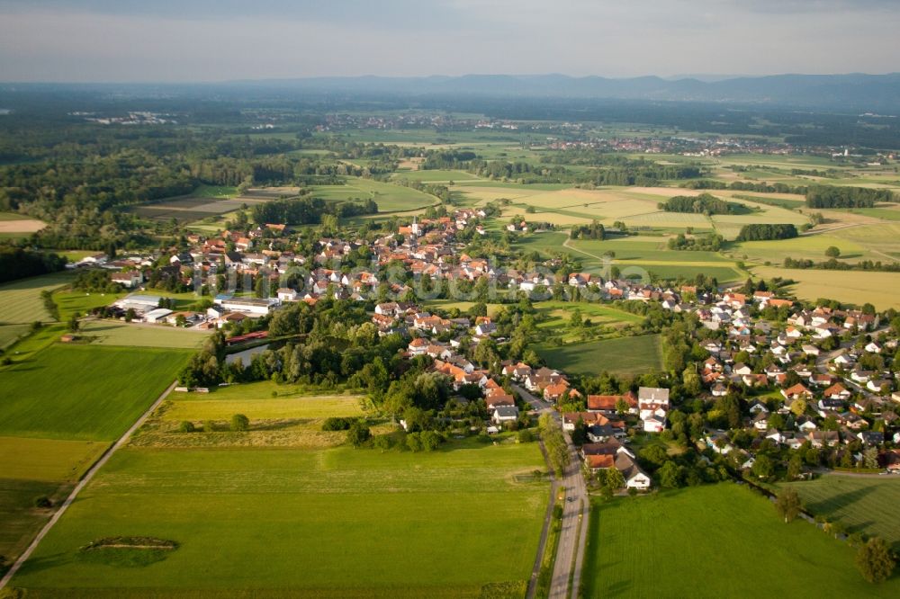 Luftbild Rheinau - Dorf - Ansicht im Ortsteil Diersheim in Rheinau im Bundesland Baden-Württemberg