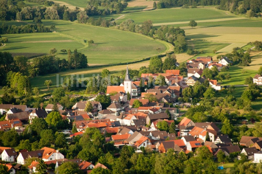 Luftaufnahme Rheinau - Dorf - Ansicht im Ortsteil Diersheim in Rheinau im Bundesland Baden-Württemberg