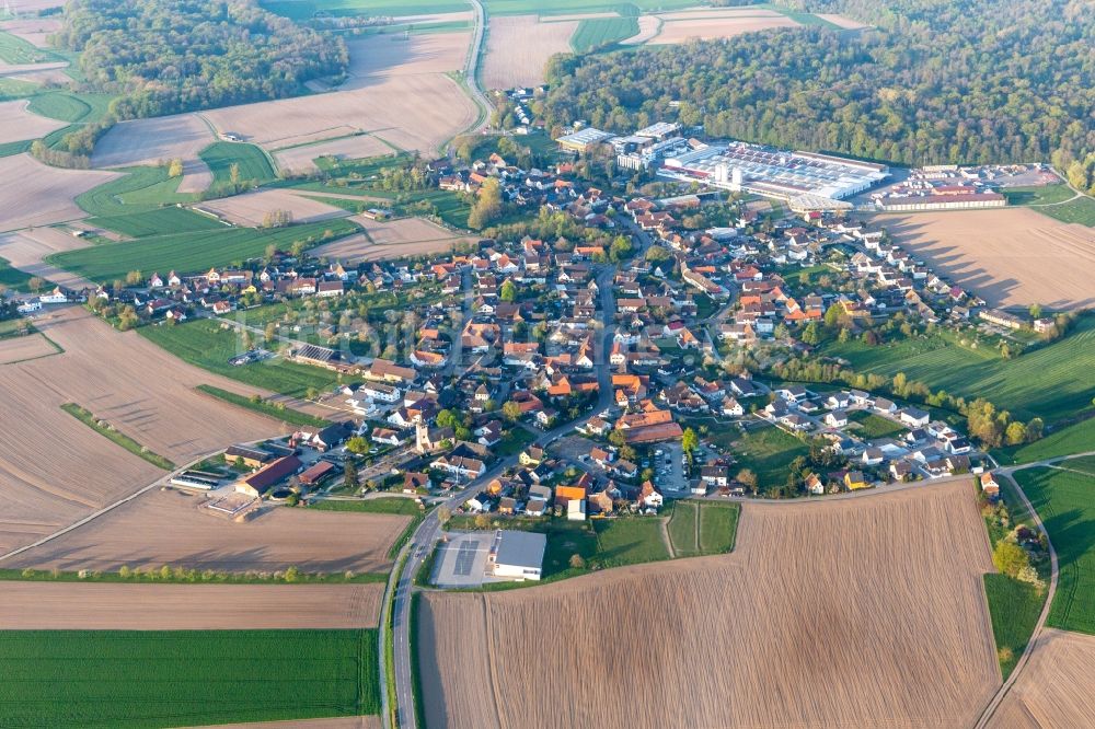 Luftaufnahme Linx - Dorf - Ansicht im Ortsteil Linx in Rheinau im Bundesland Baden-Württemberg, Deutschland