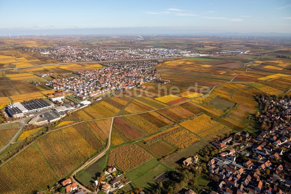 Grünstadt von oben - Dorf - Ansicht im Ortsteil Sausenheim in Grünstadt im Bundesland Rheinland-Pfalz, Deutschland