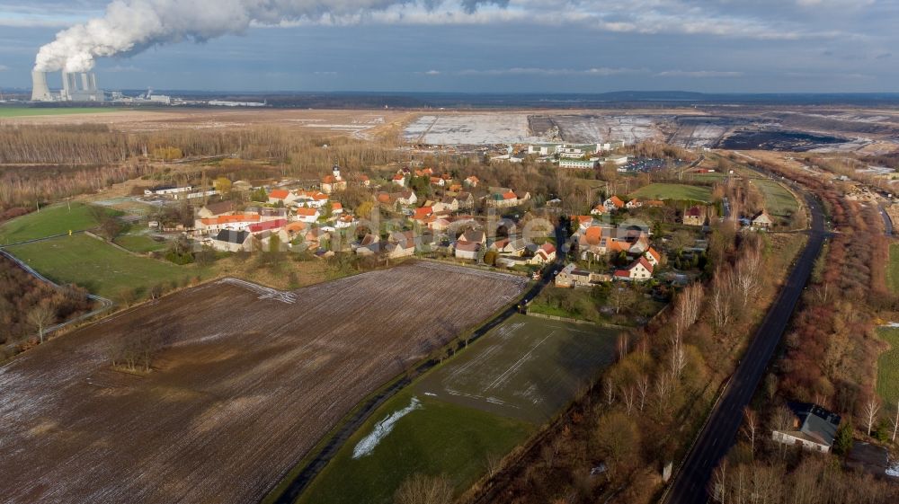 Luftbild Pödelwitz - Dorf - Ansicht in Pödelwitz im Bundesland Sachsen, Deutschland