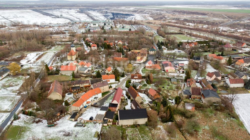 Luftaufnahme Pödelwitz - Dorf - Ansicht in Pödelwitz im Bundesland Sachsen, Deutschland