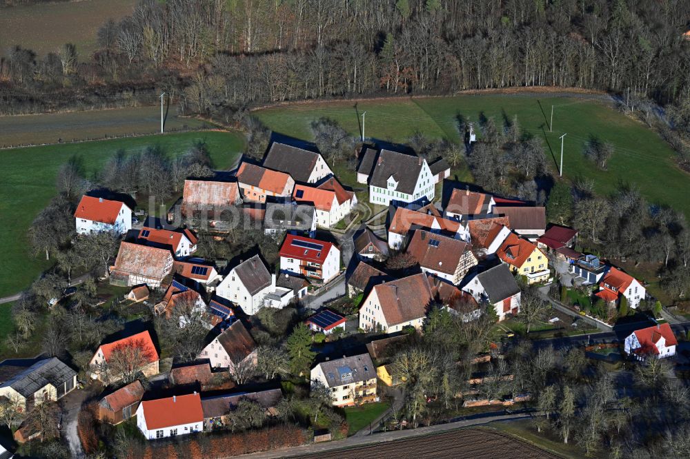Pommelsbrunn von oben - Dorf - Ansicht in Pommelsbrunn im Bundesland Bayern, Deutschland