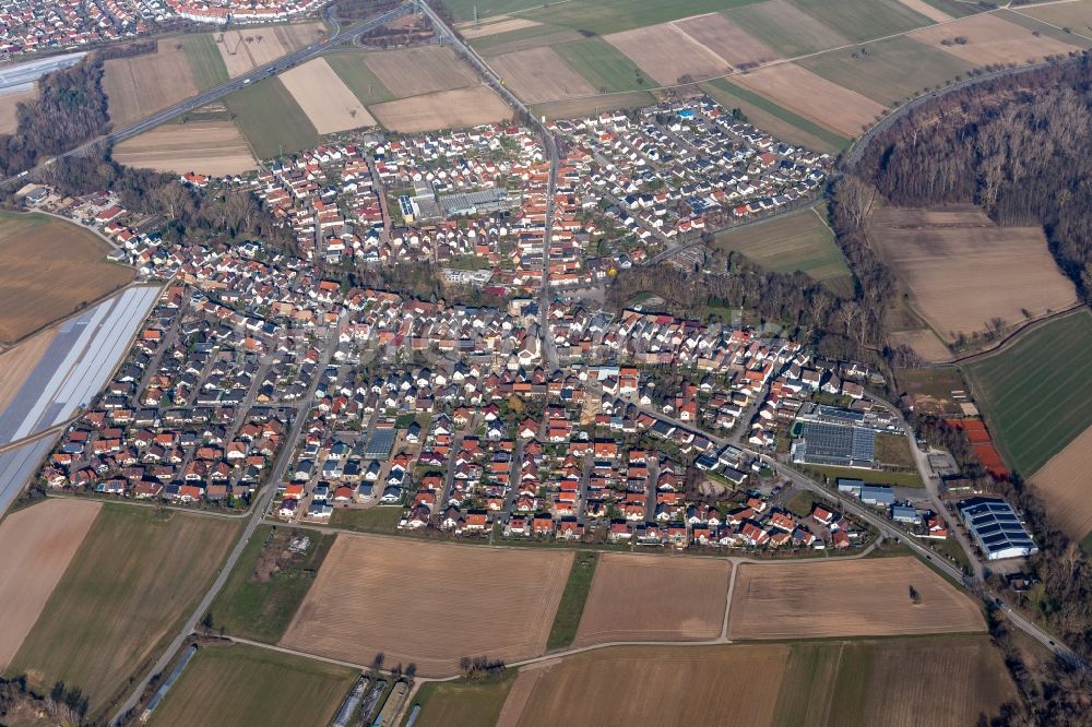 Luftbild Kuhardt - Dorf - Ansicht am Rande von Feldern in Kuhardt im Bundesland Rheinland-Pfalz, Deutschland