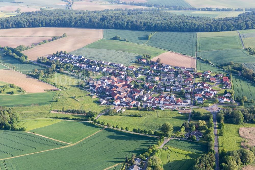 Ober-Ramstadt von oben - Dorf - Ansicht am Rande von Feldern im Ortsteil Hahn in Ober-Ramstadt im Bundesland Hessen, Deutschland