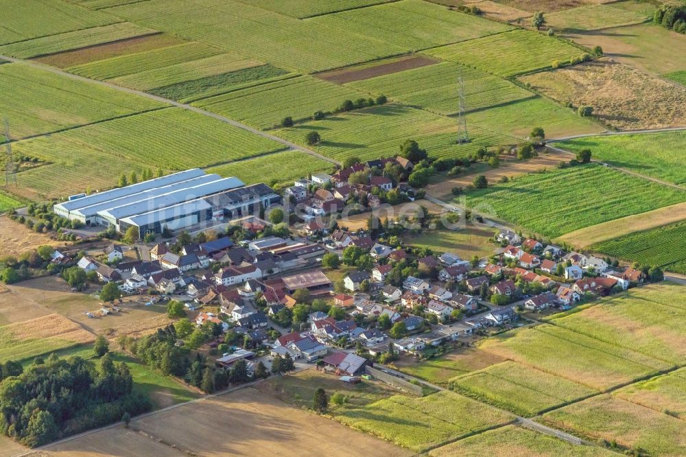 Luftaufnahme Schmidhofen - Dorf - Ansicht am Rande von Feldern in Schmidhofen im Bundesland Baden-Württemberg, Deutschland