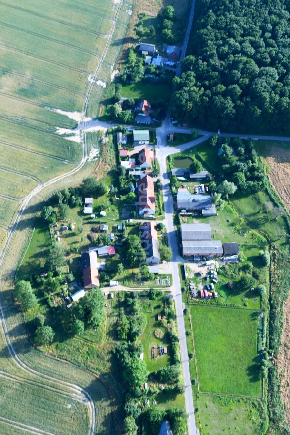 Sommersdorf von oben - Dorf - Ansicht am Rande von Feldern in Sommersdorf im Bundesland Mecklenburg-Vorpommern, Deutschland