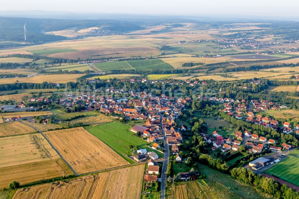 Luftbild Steinbach am Donnersberg - Dorf - Ansicht am Rande von Feldern in Steinbach am Donnersberg im Bundesland Rheinland-Pfalz, Deutschland