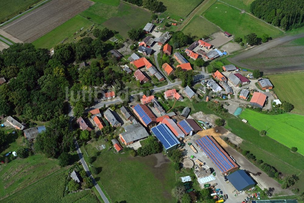 Luftbild Teichlosen - Dorf - Ansicht am Rande von Feldern in Teichlosen im Bundesland Niedersachsen, Deutschland