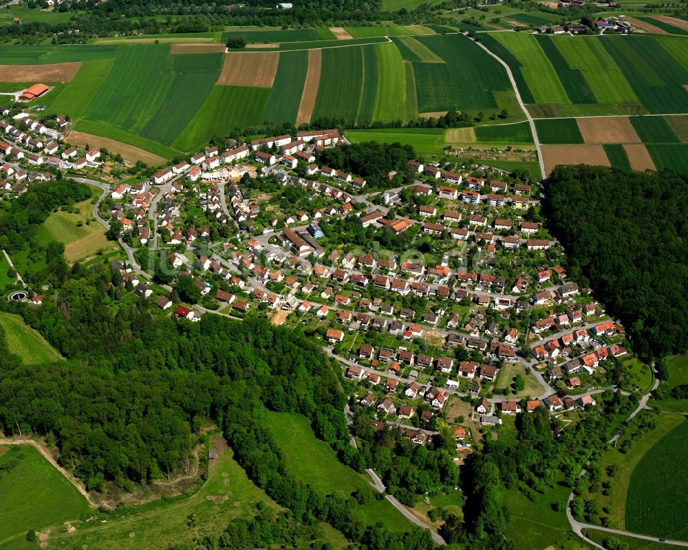 Luftbild Backnang - Dorf - Ansicht am Rande Waldgebieten in Backnang im Bundesland Baden-Württemberg, Deutschland