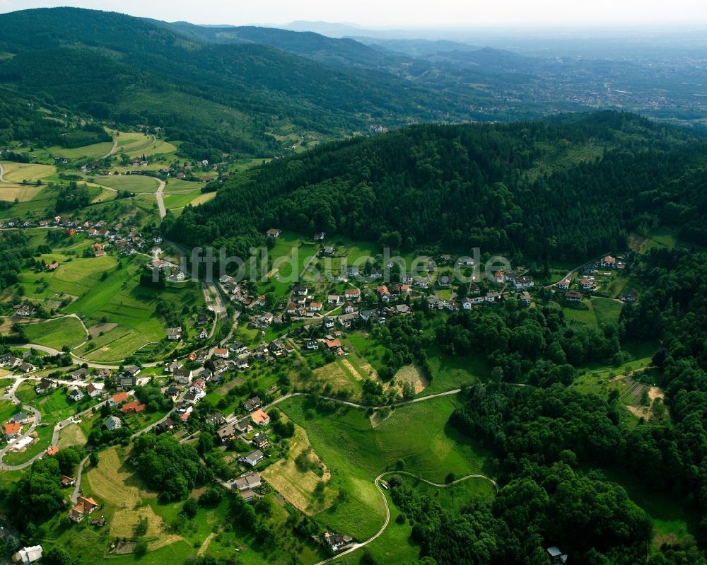 Luftbild Bühlertal - Dorf - Ansicht am Rande Waldgebieten in Bühlertal im Bundesland Baden-Württemberg, Deutschland