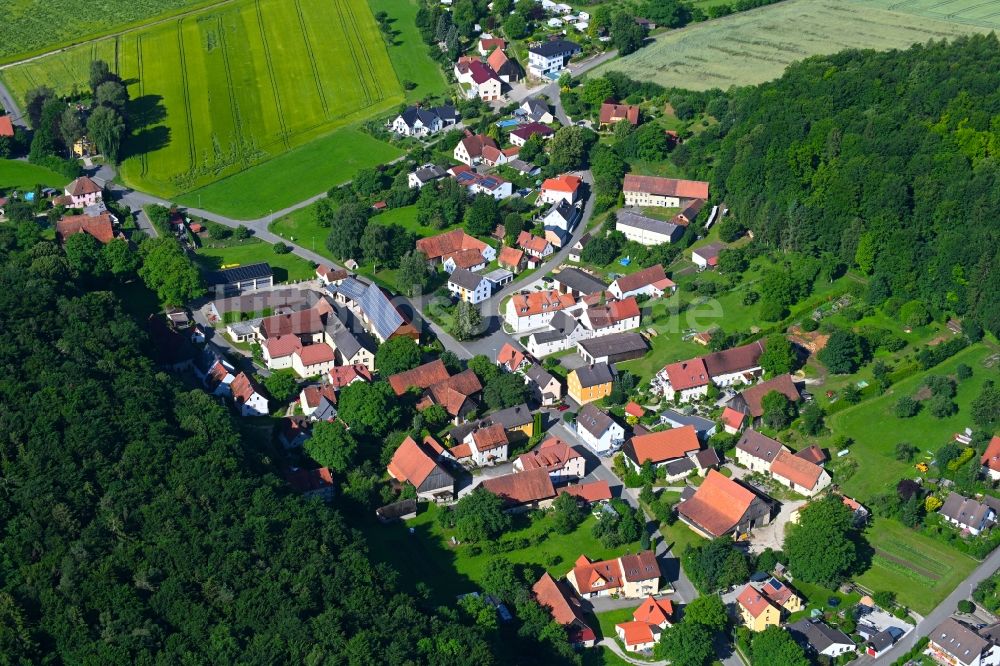 Birkenreuth von oben - Dorf - Ansicht am Rande Waldgebieten in Birkenreuth im Bundesland Bayern, Deutschland