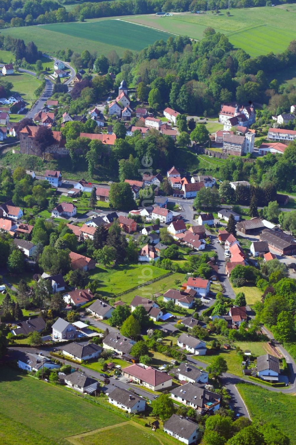 Luftbild Buchenau - Dorf - Ansicht am Rande Waldgebieten in Buchenau im Bundesland Hessen, Deutschland