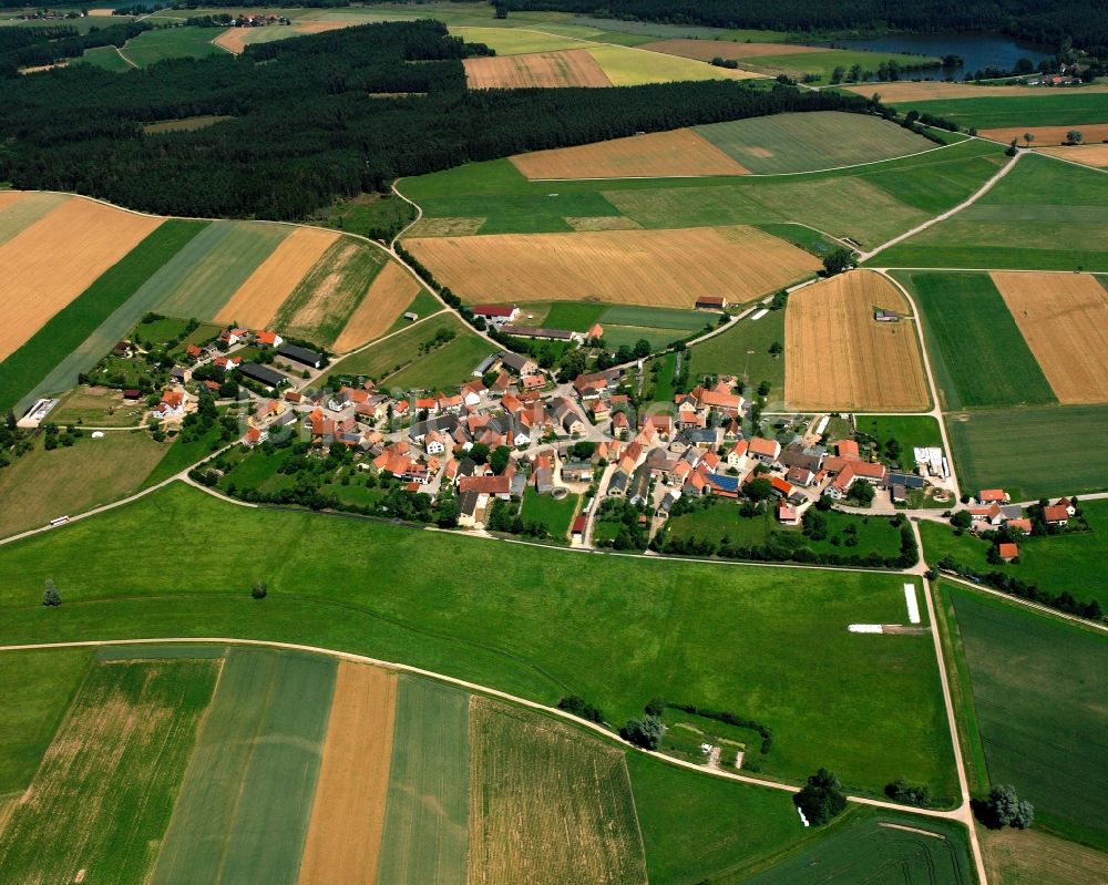 Luftbild Dambach - Dorf - Ansicht am Rande Waldgebieten in Dambach im Bundesland Bayern, Deutschland
