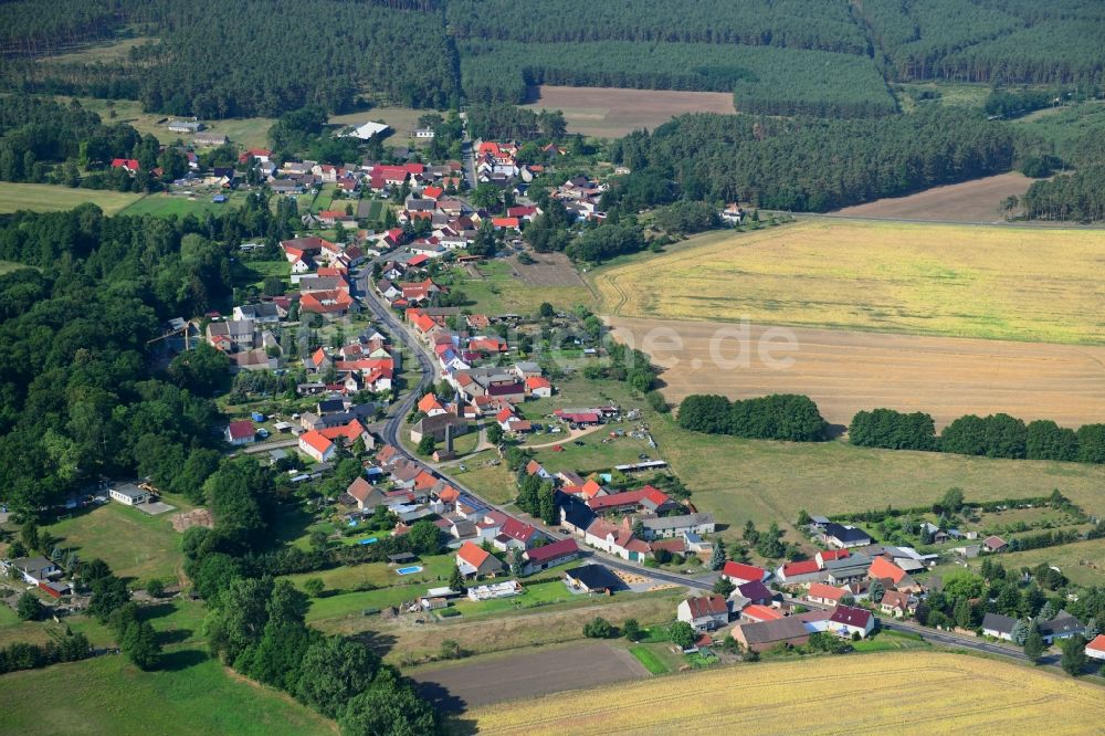 Luftbild Gräben - Dorf - Ansicht am Rande Waldgebieten in Gräben im Bundesland Brandenburg, Deutschland