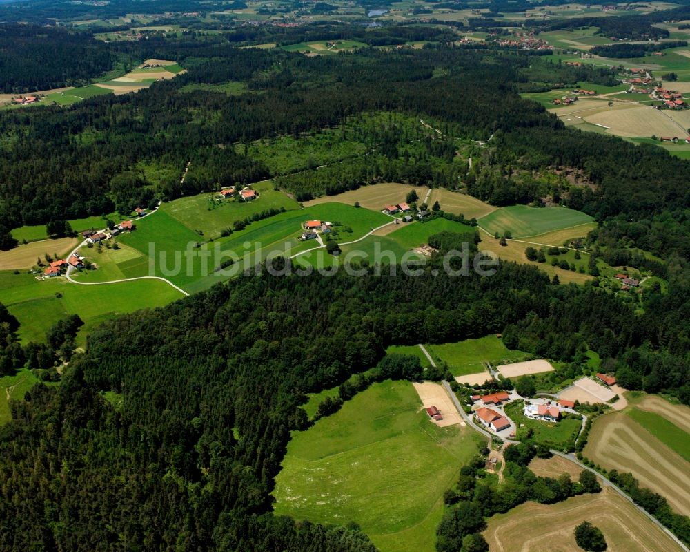 Großneundling von oben - Dorf - Ansicht am Rande Waldgebieten in Großneundling im Bundesland Bayern, Deutschland