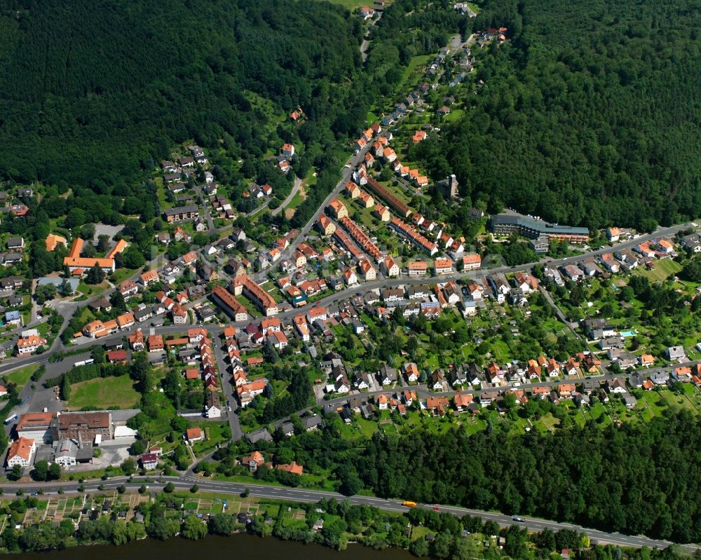 Luftaufnahme Hann. Münden - Dorf - Ansicht am Rande Waldgebieten in Hann. Münden im Bundesland Niedersachsen, Deutschland