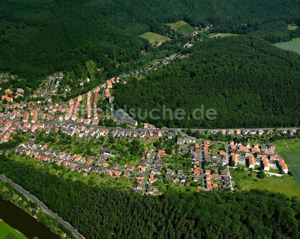 Luftbild Hann. Münden - Dorf - Ansicht am Rande Waldgebieten in Hann. Münden im Bundesland Niedersachsen, Deutschland