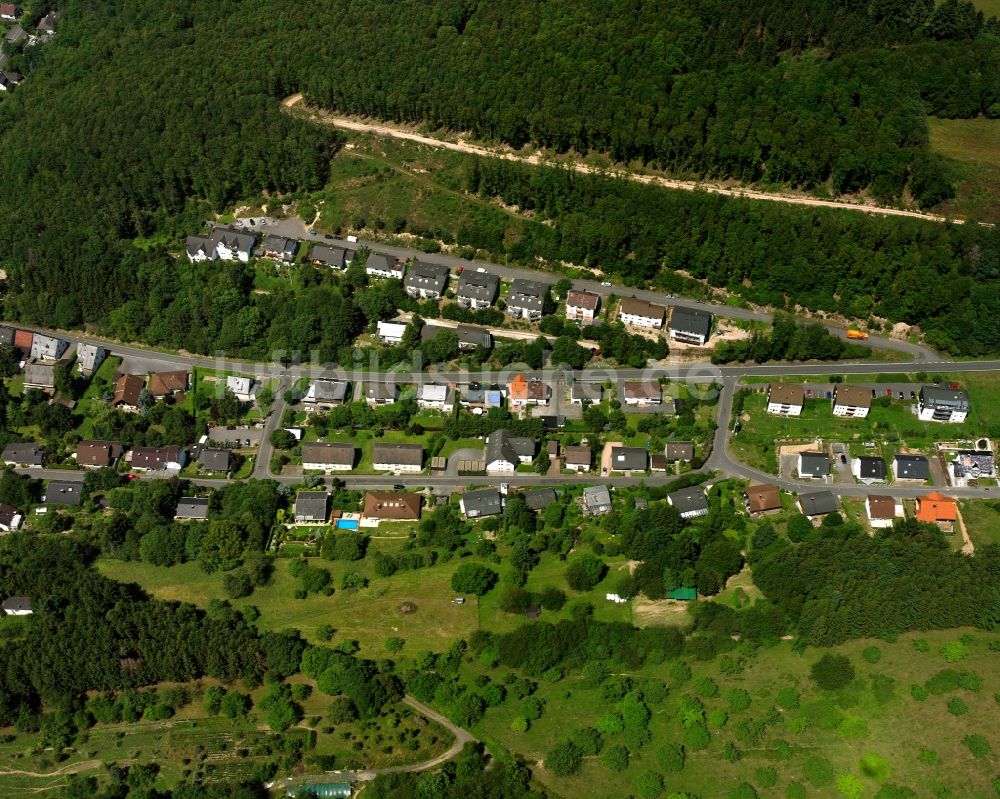Luftaufnahme Herrstein - Dorf - Ansicht am Rande Waldgebieten in Herrstein im Bundesland Rheinland-Pfalz, Deutschland