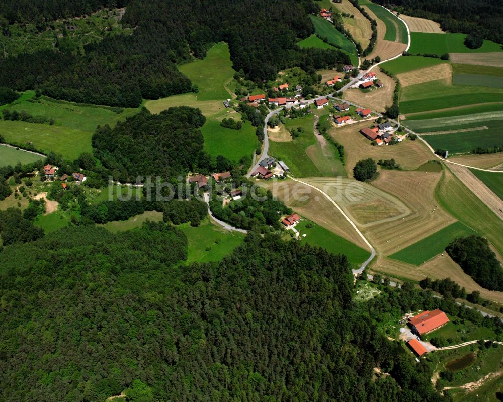 Hirschberg aus der Vogelperspektive: Dorf - Ansicht am Rande Waldgebieten in Hirschberg im Bundesland Bayern, Deutschland