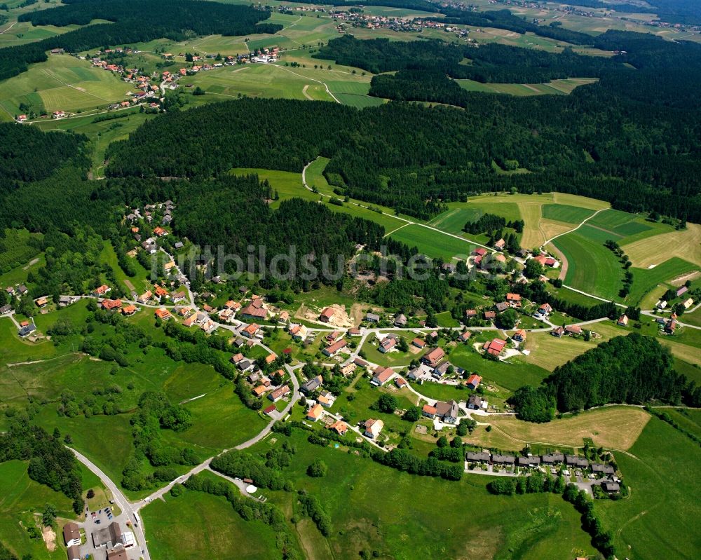 Hogschür von oben - Dorf - Ansicht am Rande Waldgebieten in Hogschür im Bundesland Baden-Württemberg, Deutschland
