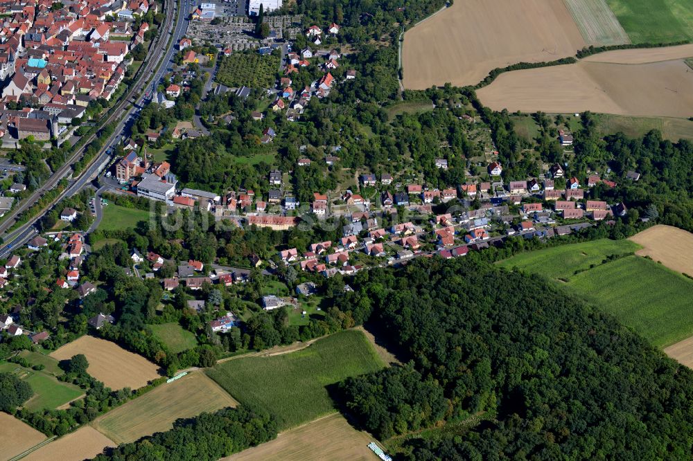 Luftbild Hohestadt - Dorf - Ansicht am Rande von Waldgebieten in Hohestadt im Bundesland Bayern, Deutschland