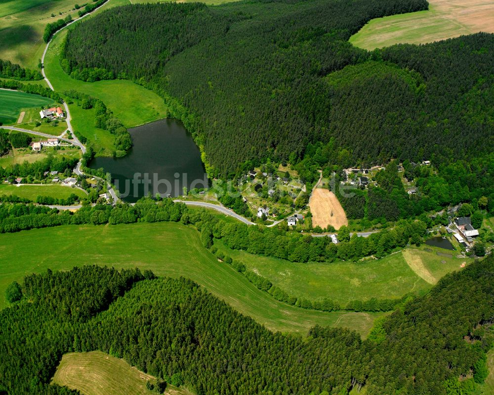 Hohndorf aus der Vogelperspektive: Dorf - Ansicht am Rande von Waldgebieten in Hohndorf im Bundesland Thüringen, Deutschland