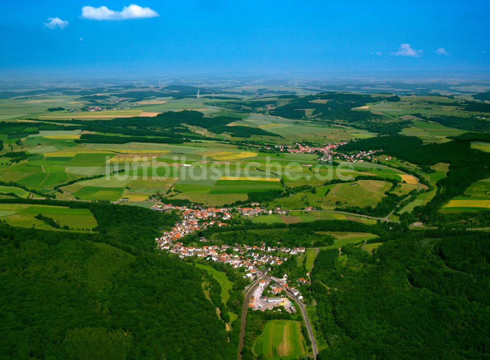Imsweiler von oben - Dorf - Ansicht am Rande von Waldgebieten in Imsweiler im Bundesland Rheinland-Pfalz, Deutschland