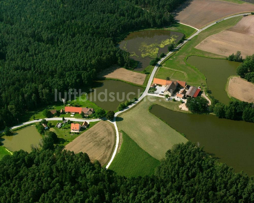 Luftbild Kaltenkreuth - Dorf - Ansicht am Rande Waldgebieten in Kaltenkreuth im Bundesland Bayern, Deutschland