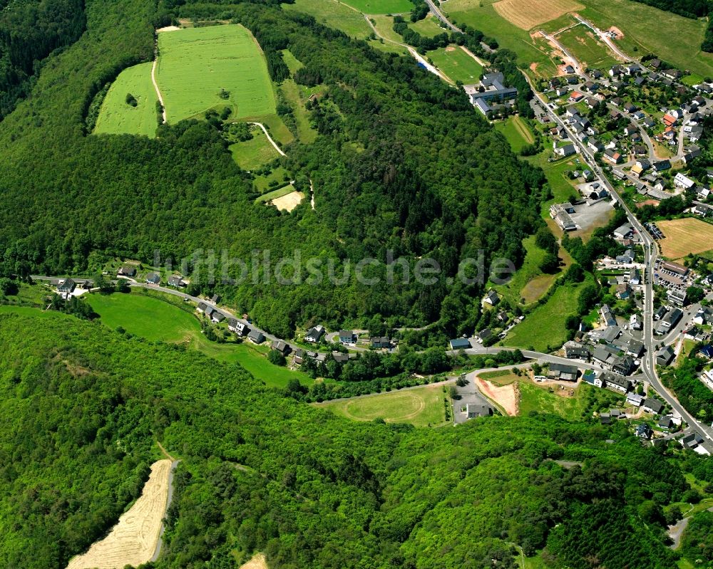Niederbrombach aus der Vogelperspektive: Dorf - Ansicht am Rande Waldgebieten in Niederbrombach im Bundesland Rheinland-Pfalz, Deutschland