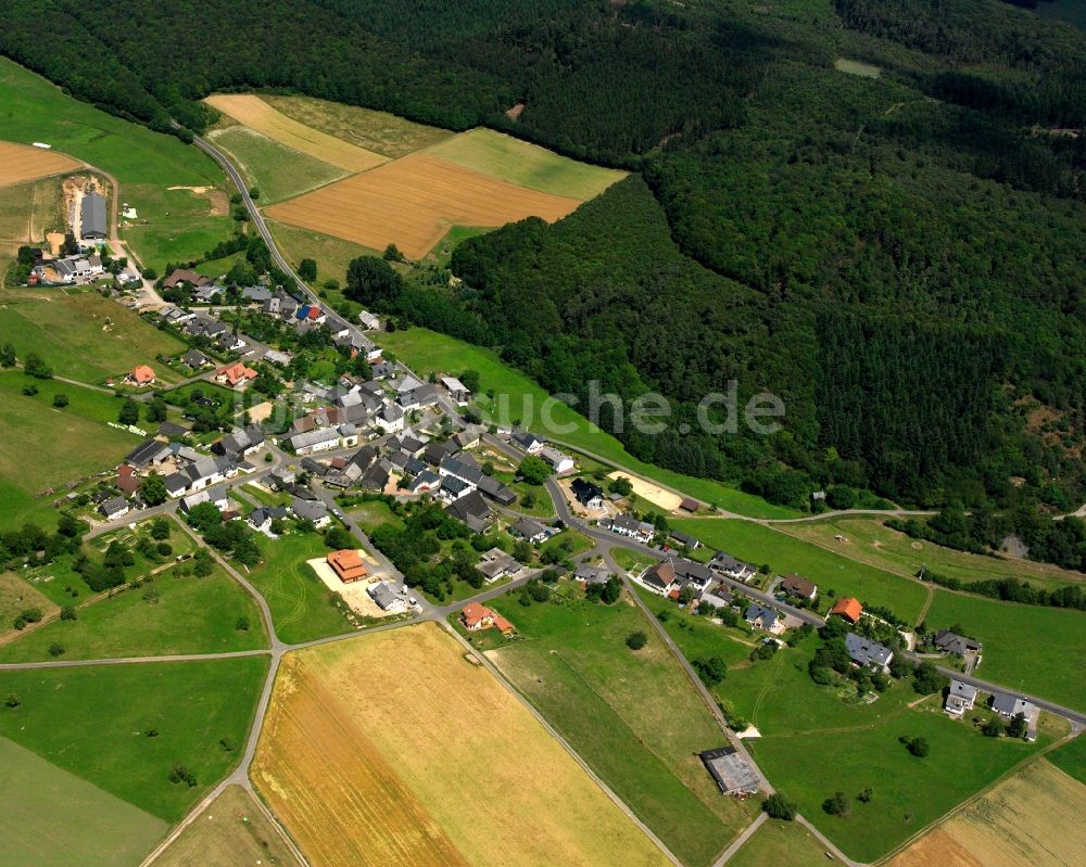 Oberhosenbach aus der Vogelperspektive: Dorf - Ansicht am Rande Waldgebieten in Oberhosenbach im Bundesland Rheinland-Pfalz, Deutschland