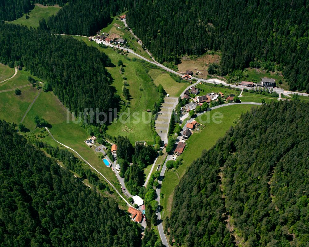 Poppeltal von oben - Dorf - Ansicht am Rande von Waldgebieten in Poppeltal im Bundesland Baden-Württemberg, Deutschland