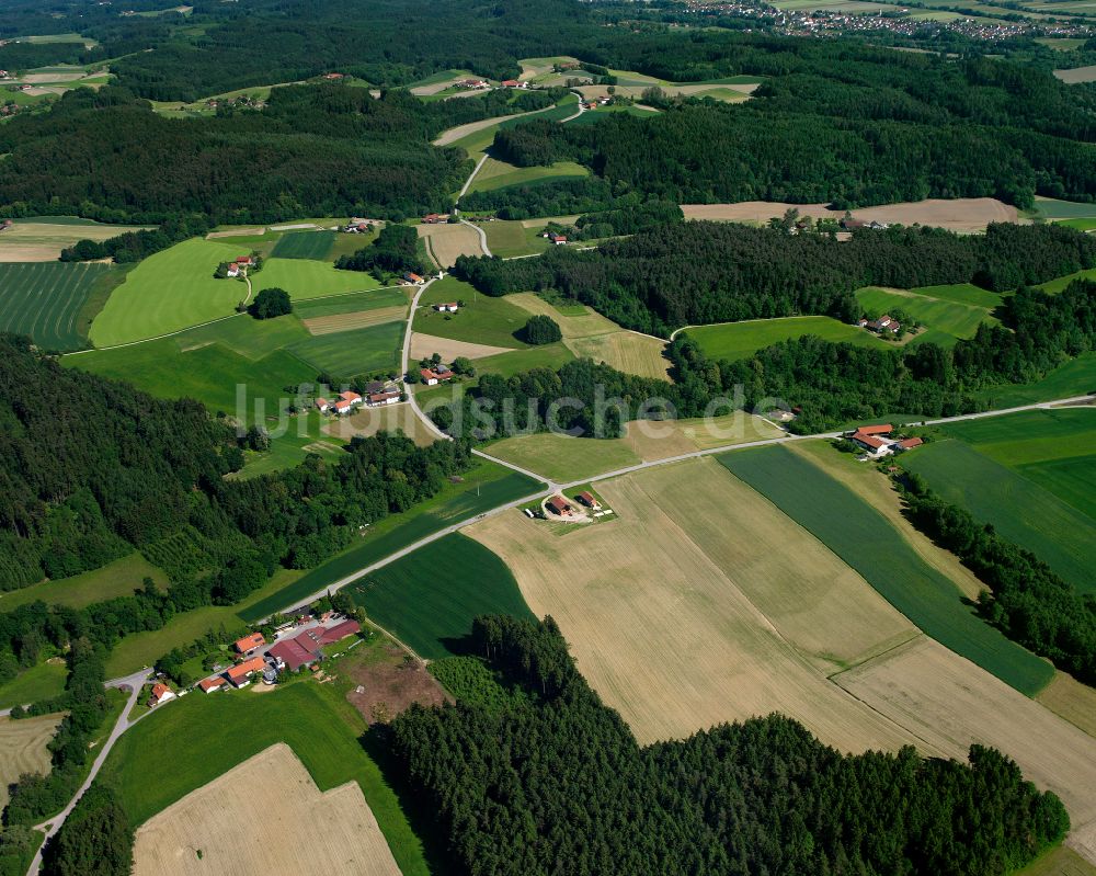 Reichschmitt von oben - Dorf - Ansicht am Rande Waldgebieten in Reichschmitt im Bundesland Bayern, Deutschland