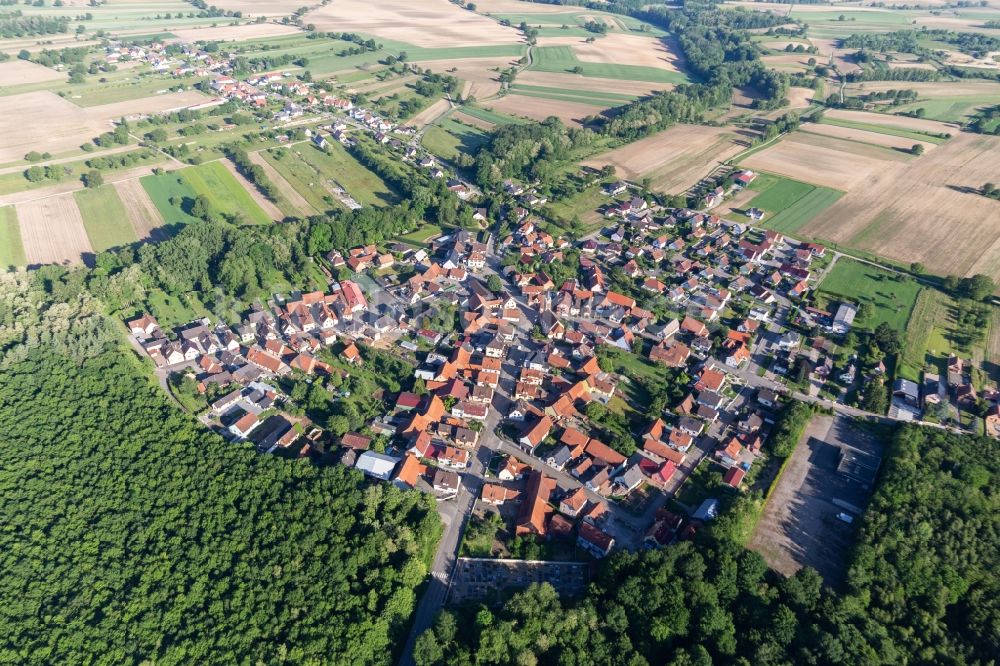 Luftaufnahme Schaffhouse-pres-Seltz - Dorf - Ansicht am Rande Waldgebieten in Schaffhouse-pres-Seltz in Grand Est, Frankreich