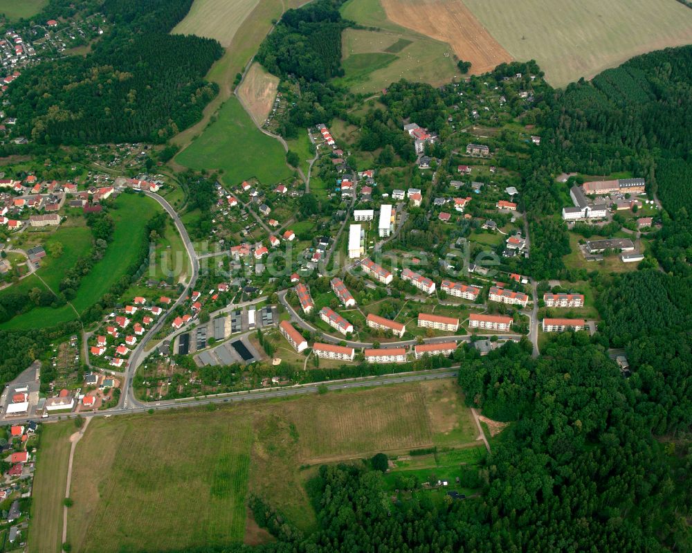 Luftbild Scheubengrobsdorf - Dorf - Ansicht am Rande von Waldgebieten in Scheubengrobsdorf im Bundesland Thüringen, Deutschland
