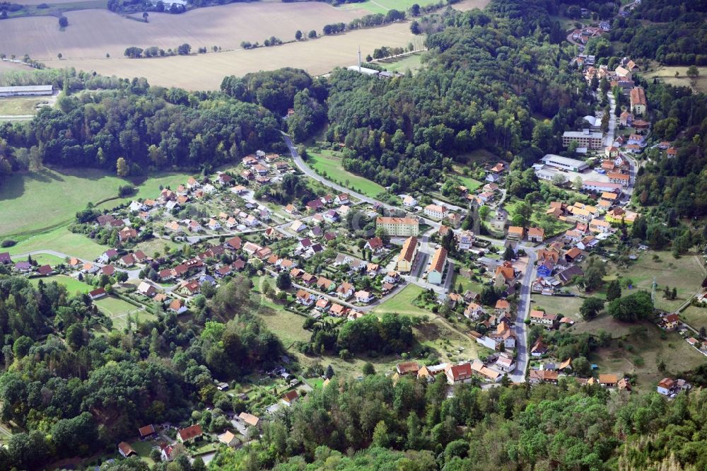 Luftaufnahme Sülzhayn - Dorf - Ansicht am Rande Waldgebieten in Sülzhayn im Bundesland Thüringen, Deutschland
