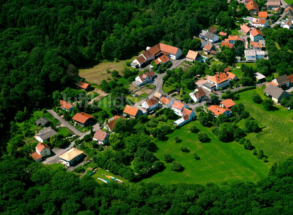 Luftaufnahme Stahlberg - Dorf - Ansicht am Rande von Waldgebieten in Stahlberg im Bundesland Rheinland-Pfalz, Deutschland