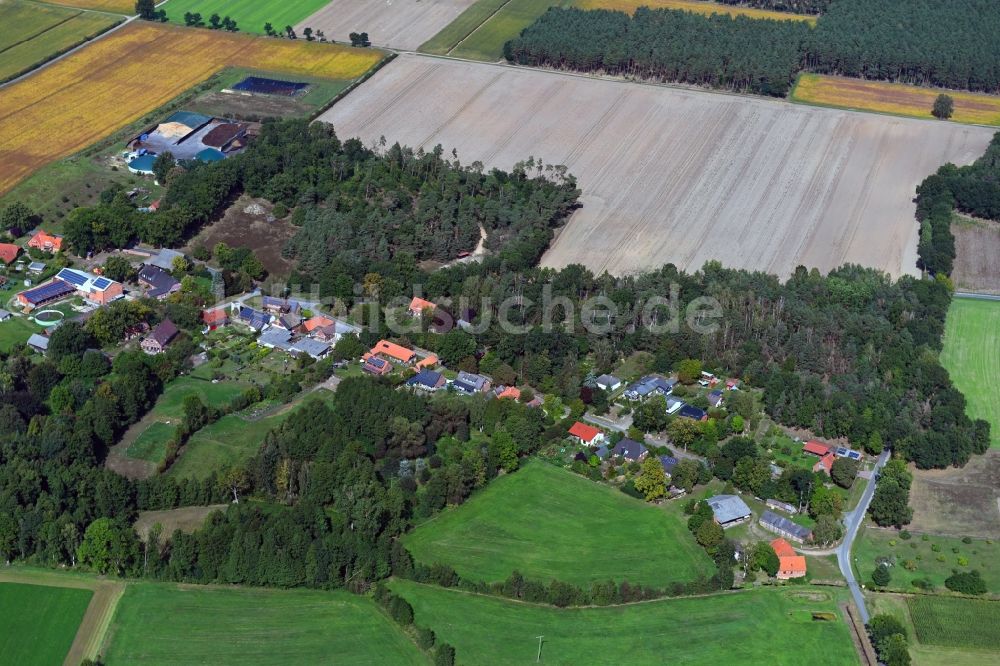 Luftbild Volkfien - Dorf - Ansicht am Rande Waldgebieten in Volkfien im Bundesland Niedersachsen, Deutschland