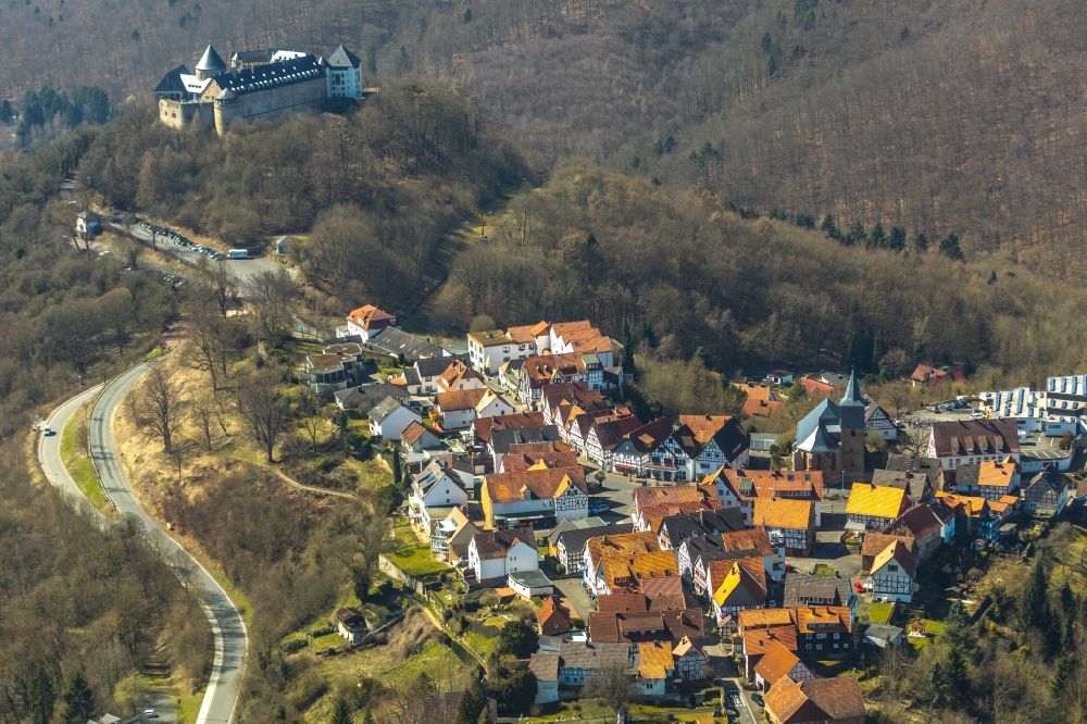 Luftbild Waldeck - Dorf - Ansicht am Rande Waldgebieten in Waldeck im Bundesland Hessen, Deutschland
