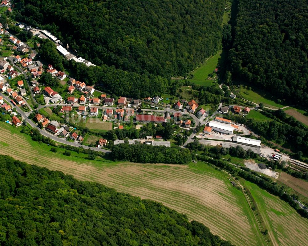 Wendehausen von oben - Dorf - Ansicht am Rande Waldgebieten in Wendehausen im Bundesland Thüringen, Deutschland