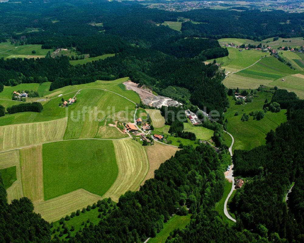 Willaringen aus der Vogelperspektive: Dorf - Ansicht am Rande Waldgebieten in Willaringen im Bundesland Baden-Württemberg, Deutschland